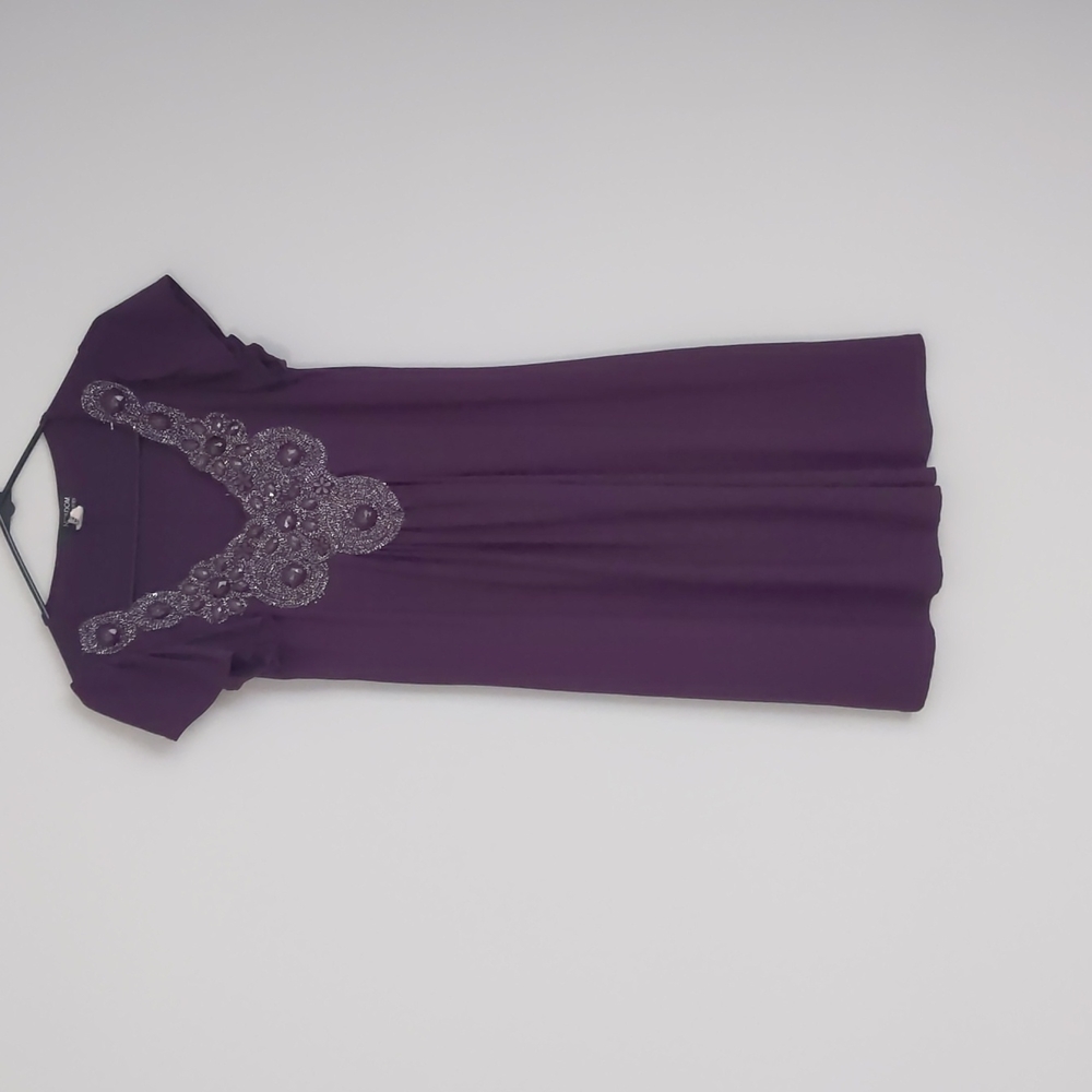 Short sleeve embellished cocktail dress